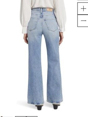 7 For All Mankind Light Blue High-Rise Wide Leg Jeans
